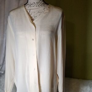 August Silk Cream Button Down Shirt